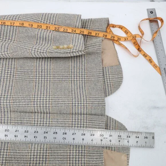 Vintage Polo Ralph Lauren Sport Coat mens 44R houndstooth plaid tweed union made